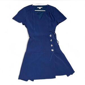 Gianni Bini Navy Buttoned Wrap Dress Size 6